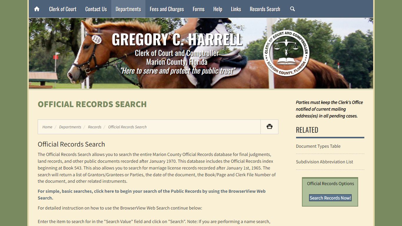 Official Records Search - Marion County Clerk